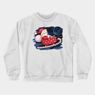 Kitten Santa on Candy Sleigh Crewneck Sweatshirt